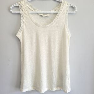 Sandro Linen Scoop Neck Tank Top